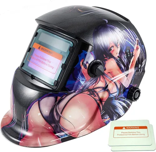 Miniatura 8 de iMeshbean Casco de soldadura de oscurecimiento automático Máscara de capucha accionada solar con lente adicional ANSI aprobado por el ANSI, diseño