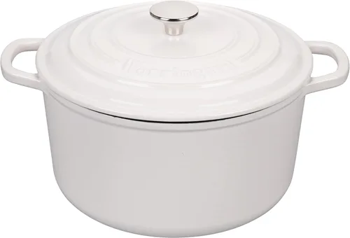 Miniatura 11 de VORRINGARD Olla de horno holandés de hierro fundido esmaltada con tapa, para hornear pan de masa madre, hornos holandeses redondos, 4.5 cuartos