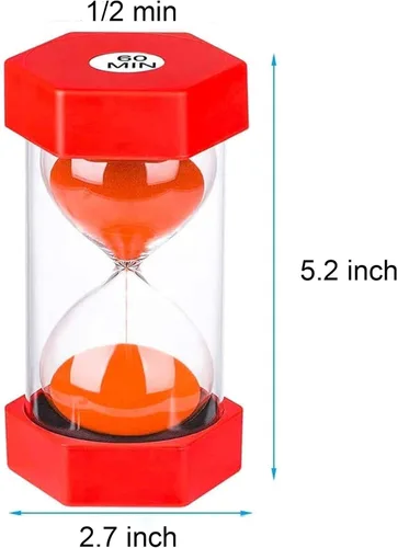 Miniatura 5 de SuLiao Reloj de Arena Temporizador de 2 Minutos: Reloj de Arena de Plástico Colorido, Reloj de Arena Grande Rojo, Reloj de Arena Indestructible