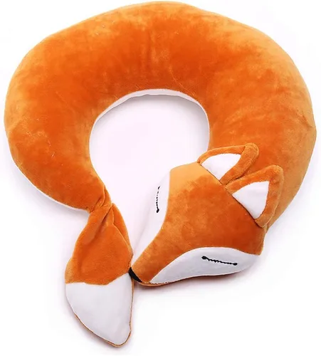Miniatura 11 de Almohadas de viaje, aviones, zorro, animal de animal, almohada de cuello en forma de U, almohada de felpa cálida de dibujos animados cómoda