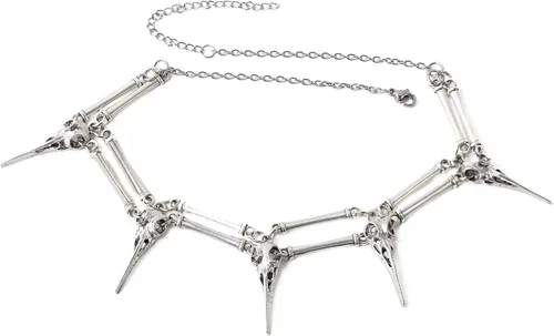 Sacina Gargantilla gótica de esqueleto de calavera, colgante de calavera de aleación de zinc, regalo de joyería gótica de Halloween para mujeres y