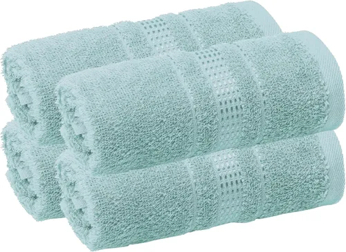 Melissa Linen Toallas de Punta de Dedos Paquete de 4, 100% Algodón Turco, Toallas de Mano Pequeñas para Cuerpo y Cara, 12 x 18 pulgadas, Suaves y