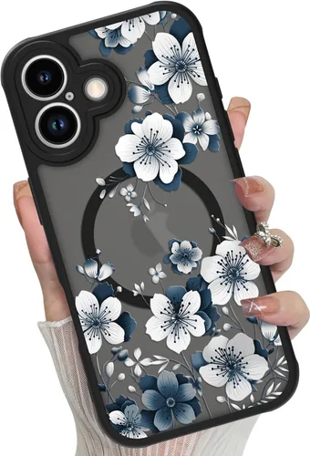 Miniatura 32 de Funda magnética para iPhone 17 Pro [compatible con MagSafe], bonita funda de moda con estampado de leopardo negro, translúcida, mate, parte trasera