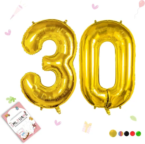 Miniatura 36 de Globos de números de 40 pulgadas del 0 al 9 dorados grandes del número 0, globos digitales para suministros de decoración de celebración de fiesta