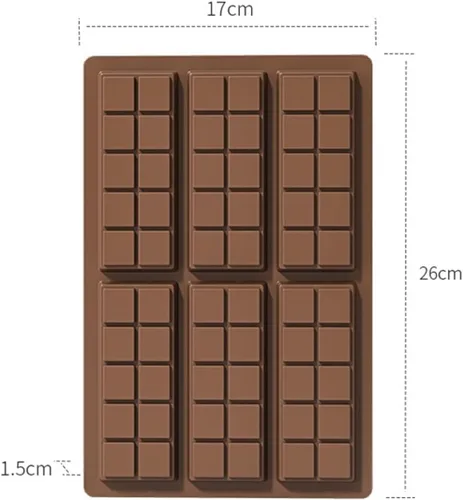 Miniatura 2 de Molde de silicona grande para barra de chocolate de 6.7 x 10.2 pulgadas, antiadherente, moldes de caramelo de cavidad profunda para hornear