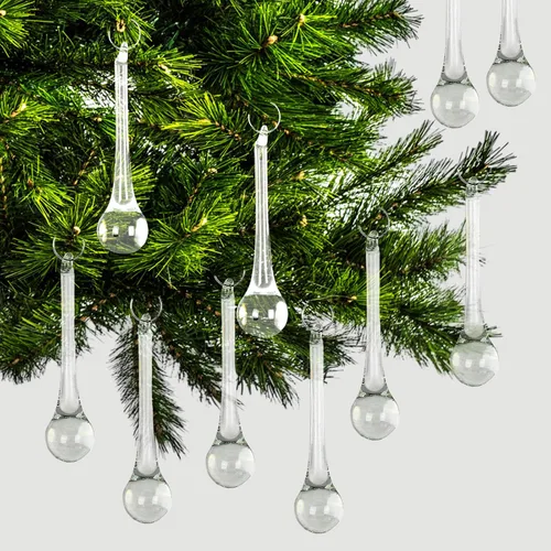 Miniatura 4 de Whaline 40 Piezas Adornos Colgantes de Cristal de 3 Pulgadas Transparentes en Forma de Lágrima Decoración de Candelabro Adornos Colgantes de Vidrio