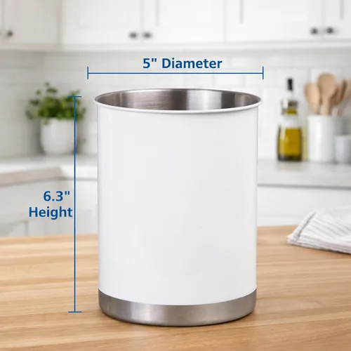 Miniatura 3 de Creative Home Soporte para utensilios de acero inoxidable: organizador grande de herramientas de cocina de 6.3 pulgadas para decoración de cocina