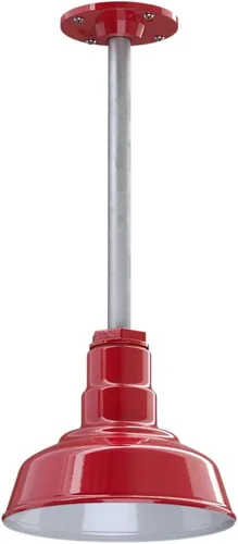 Miniatura 64 de Steel Lighting Co. Inglewood - Lámpara de granero Lámpara montada en el techo Cúpula redonda de 8 pulgadas vástago inclinado de 12 pulgadas