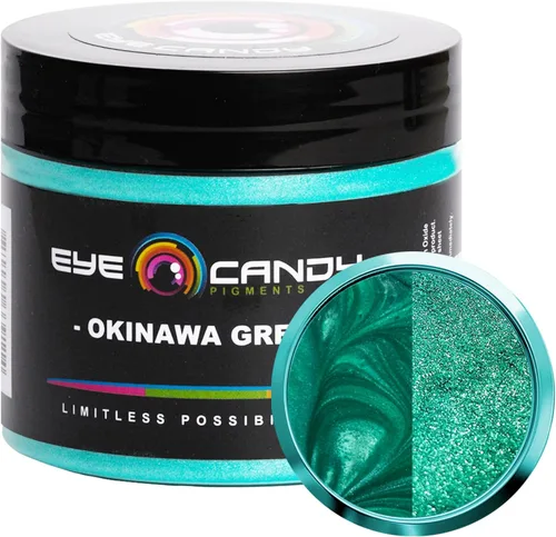 Miniatura 19 de Eye Candy Pigmento en polvo de mica prémium "té verde" (1.76 onzas), aditivo multiusos para manualidades y manualidades carpintería, bombas