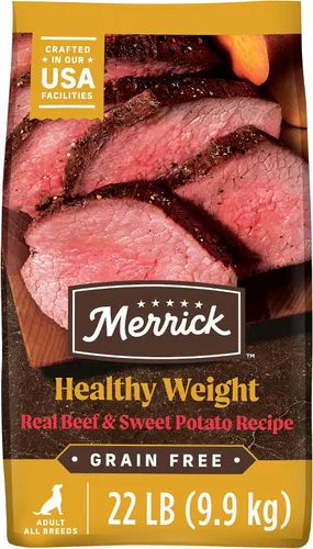 Merrick Alimento seco para perros sin granos de alta calidad, para controlar el peso, comida saludable y natural, receta de peso saludable, bolsa de