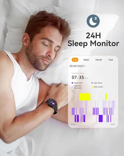 Miniatura 6 de AGPTEK Reloj inteligente para mujeres y hombres, reloj inteligente impermeable 5ATM para teléfonos Android e iOS, reloj de seguimiento de actividad