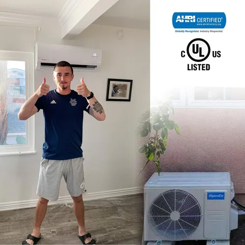 Miniatura 6 de Mini sistema inversor sin conductos de aire acondicionado dividido de 12000 BTU 17.6 SEER2 con bomba de calor 220V 1 tonelada, con kit de instalación