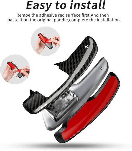 Miniatura 4 de Fibra de Carbono auténtica, palanca de cambios compatible con Corvette C8 Z51 Z06 2020-2025, palanca de cambios de fibra de carbono para volante