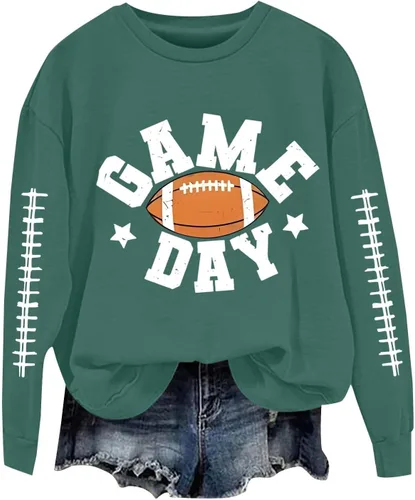 Miniatura 28 de Women's Oversized Sweatshirt, Long Sleeve Sweatshirts Crewneck Printed Pullover Tops, S-3XL