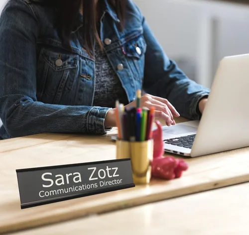 Miniatura 4 de Placa de nombre personalizada, sin soporte, 2 x 8 pulgadas, personalizable