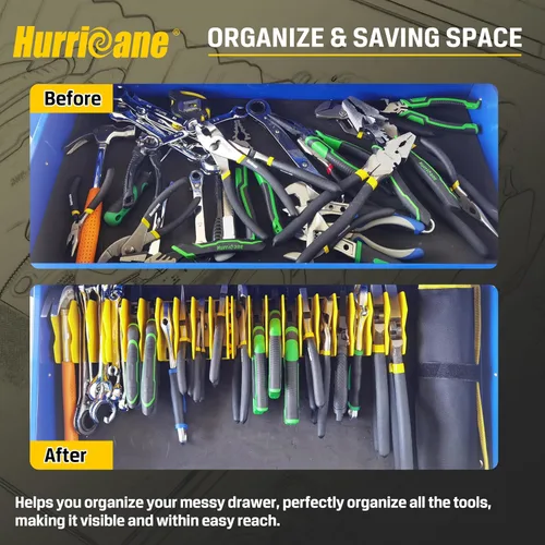 Miniatura 5 de HURRICANE Pliers Organizer Rack with Non-Slip Rubber Base, Extendable Design, Blue and Green, 2 Pack