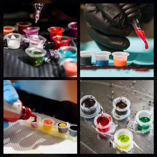 Miniatura 7 de Autdor Tapas de tinta pequeñas – 200 piezas de vasos de pigmento de tatuaje, vasos desechables de tinta de tatuaje para Microblading, maquillaje