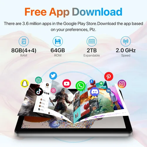 Miniatura 2 de UMIDIGI G1 Tab Tablet 2025, 8(4+4) GB+64GB 1TB Expand, WiFi 5G/2.4G, Tablet de 10.1 pulgadas HD Diseño Premium Sensación de Seda hasta 2.0 GHz