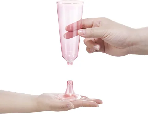 Miniatura 4 de bUCLA Paquete de 60 copas de champán de plástico rosa desechables, copas de champán de plástico de 5 onzas, tazas de champán elegantes, ideales