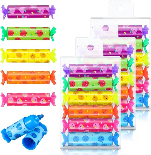 Geyee 24 piezas de resaltador mini de caramelo en colores pastel, resaltador de punta de cincel lindo para niños y estudiantes, 6 colores,