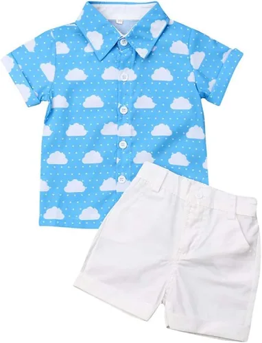 Miniatura 38 de Conjunto de camisa de manga corta con botones y pantalones cortos casuales con diseño de flamingo, para bebés y niños de 1 a 6 años, atuendos
