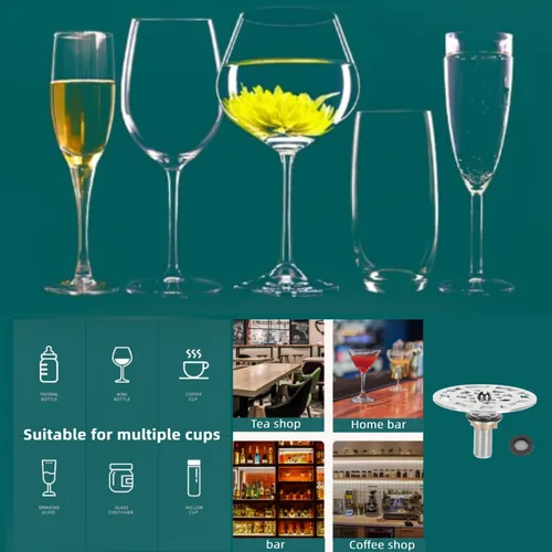 Miniatura 4 de Profesional Bar vidrio Enjuagador Cabeza de grifo de acero inoxidable Lavadora automática de tazas Accesorio limpiador para Bar Hotel Cafetería
