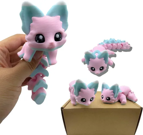 Miniatura 62 de Yipintang Criaturas Impresas en 3D Animales Flexibles - Juego de Animales Fidget de 7 Pulgadas para Decoración de Estantes (Pareja de León Adulto)