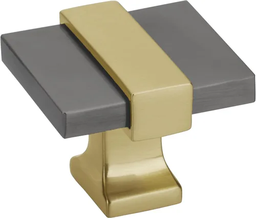 Miniatura 11 de Amerock Perilla de gabinete Oro cepillado/níquel satinado 35 mm de longitud Overton 1 paquete Perilla para cajón Herrajes para gabinete