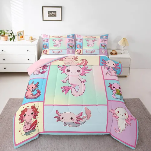 Miniatura 34 de Feelyou Juego de edredón de castillo rosa para niños, tamaño individual, juego de ropa de cama de princesa para niños y niñas, inserto de edredón