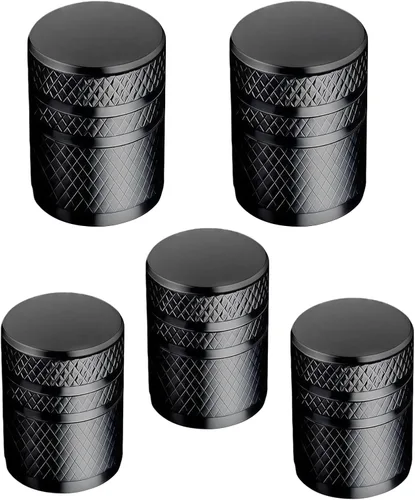 5 tapas de vástago de válvula de neumático, tapas de válvula de neumático de aluminio anodizado, resistentes a la corrosión, cubiertas universales