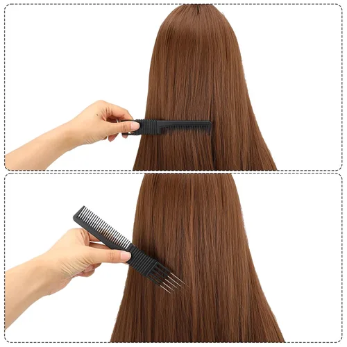 Miniatura 6 de 2 peines con puntas, peine de elevación para cabellos finos, peines de retropeinado de cabello, recogida de pelo, púas de metal, peinetas