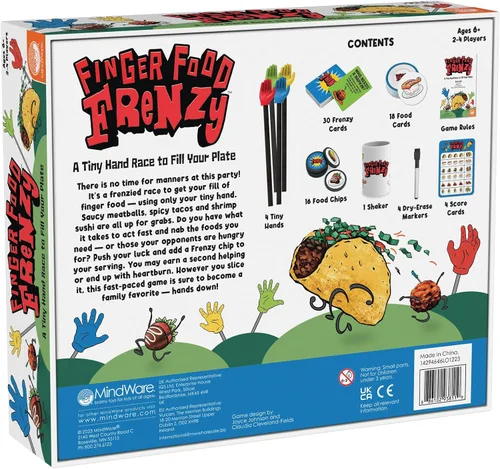 Miniatura 6 de MindWare Finger Food Frenzy - Juego de mesa con destreza rápida y estrategia con mini herramientas de mano, juego competitivo para niños a partir