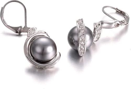 Miniatura 4 de Yoursfs Women Leverback Earrings with AAA Austria Crystal Dangle Pearl Earrings for Women 18K Gold Plated Bridal Jewelry