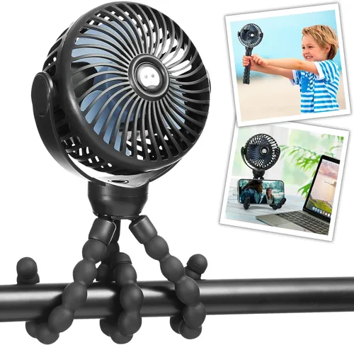 Miniatura 10 de snawowo Mini ventilador portátil personal de mano, ventilador de cochecito de bebé, ventilador de asiento de automóvil, alimentado por USB