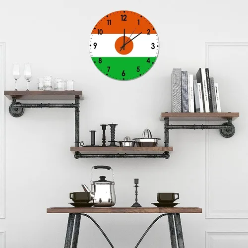 Miniatura 863 de Cheyan Reloj de pared con bandera de Canadá de 12 pulgadas, silencioso, sin tictac, de PVC, funciona con pilas, reloj redondo decorativo, regalo