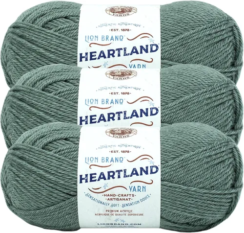 Miniatura 12 de Lion Brand Yarn Heartland Yarn - Hilo multicolor para tejer, tejer y tejer, paquete de 3, color congaree