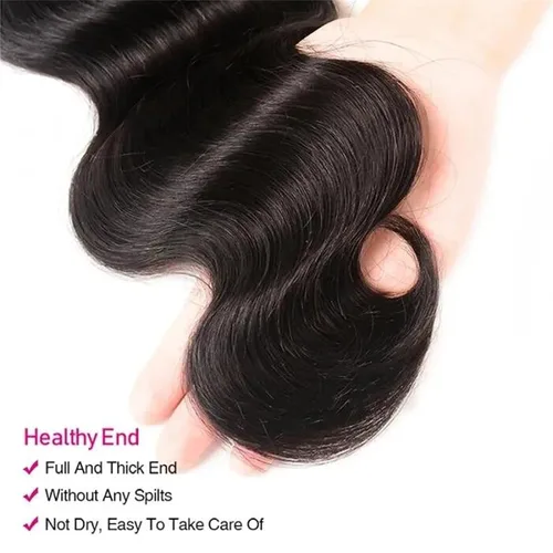 Miniatura 6 de Unice - Cabello ondulado brasileño 8A, cabello virgen, 3 unidades, extensiones tejidas de 100 % cabello humano, color natural, 3.3 a 3.5 onzas