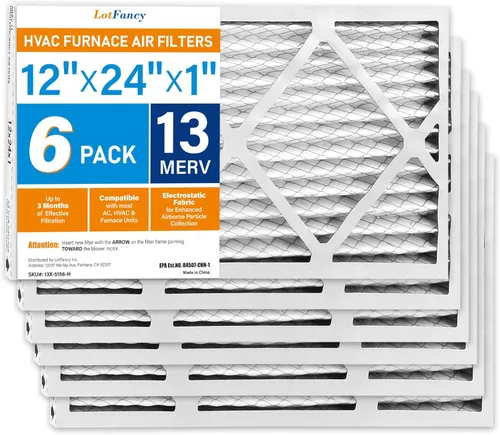 Miniatura 14 de LotFancy Filtro de aire MERV 8 de 12 x 24 x 1, paquete de 4 unidades, tamaño real: 11.75 x 23.75 x 0.75 pulgadas, reemplazo plisado para horno