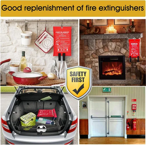 Miniatura 7 de Manta Ignífuga para Cocina Hogar Emergencia - Mantas de Fibra de Vidrio Supervivencia contra Incendios Retardante de Llamas Extintor Ideal