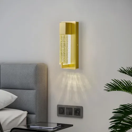 Miniatura 2 de Modernos apliques de pared de cristal LED, lámparas de pared dorados elegantes para sala de estar, dormitorio, baño, pasillo, puerta, escalera