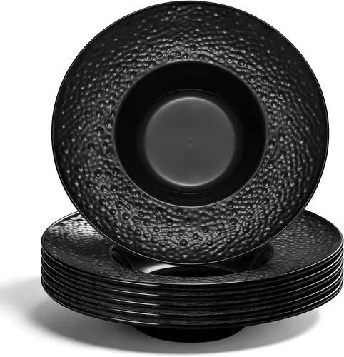 Miniatura 9 de Berglander Juego de 6 cuencos de sopa con bordes, reutilizables de 9 onzas, platos multiusos para sopa de champiñones, pasta, fruta, helado, postre