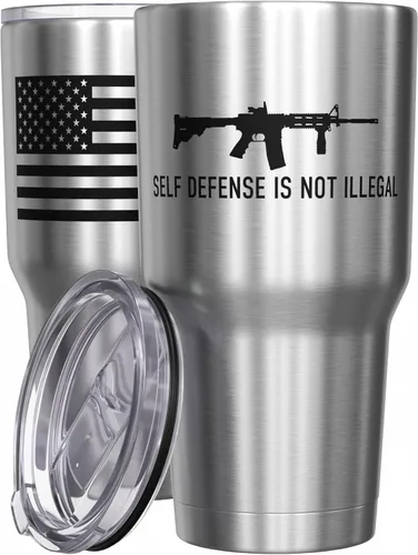 Miniatura 34 de We The People Holsters - Momma Bear - Vaso de café - Taza de viaje de café con bandera americana - Vaso grabado - Vaso termo doble - 30 onzas