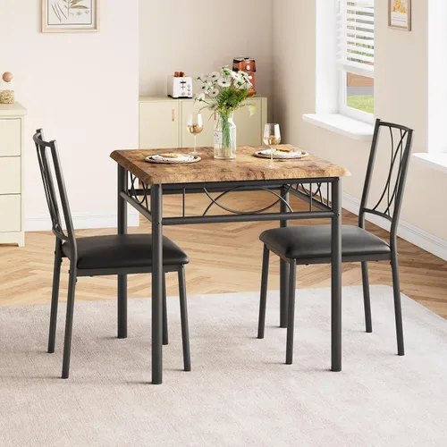 Miniatura 11 de Garvee Juego de mesa de comedor de madera de 5 piezas para 4, juego de mesa de cocina rectangular con 4 sillas, juego de mesa de comedor que ahorra
