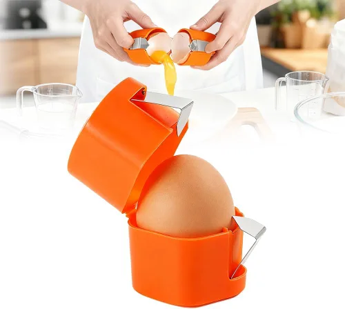 Abridor de cáscara de huevo de acero inoxidable, herramienta para galletas de huevos crudos, pelador de huevos duros, rompedor de cáscara de huevo