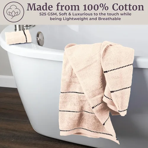 Miniatura 5 de Lavish Home Juego de toallas de 6 piezas, 100% algodón de 525 GSM, artículos esenciales de baño con 2 toallas de baño, 2 toallas de mano y 2 paños