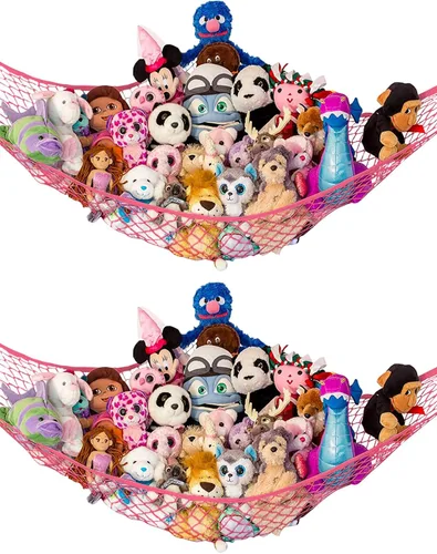 Miniatura 34 de Lilly's Love Hamaca para animales de peluche, organizador colgante de esquina, almacenamiento de juguetes, red de almacenamiento de animales