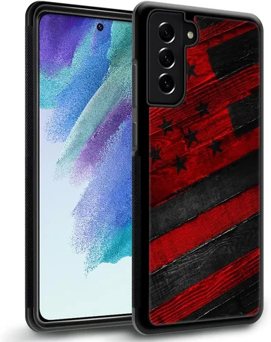 Miniatura 15 de DJSOK Funda compatible con Samsung Galaxy S22 Ultra, diseño con patrón de parachoques trasero, esquinas reforzadas contra arañazos, esquinas Bandera