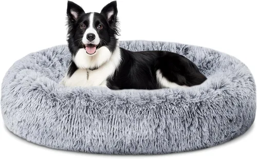 Miniatura 13 de ELSKER&HOME Cama relajante para perros, cama lavable en forma de dona, acolchada y con calentamiento, redonda de 30 pulgadas para perros medianos