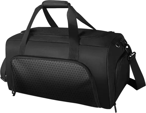 Bolsa de lona para gimnasio, bolsa de lona pequeña de 20 pulgadas con bolsillo húmedo y compartimento para zapatos para viajes, deportes, fin de