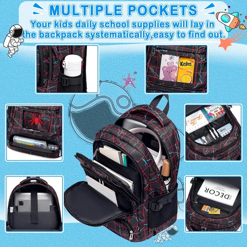 Miniatura 3 de FunnyGifts Mochilas escolares para niños para escuela primaria jardín de infantes preescolar mochila para niños 4 5 6 7 8 9 10 11 12